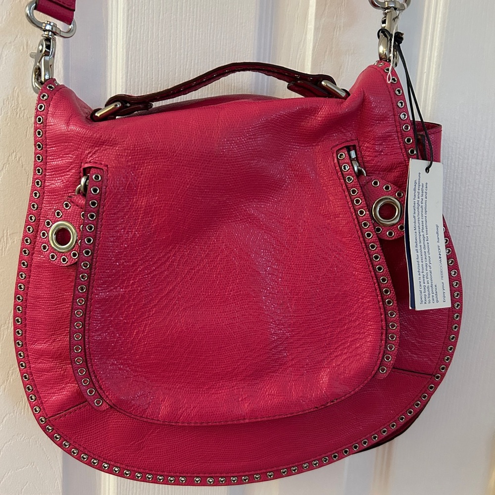 Rebecca Minkoff hot pink NWT vanity saddle crossbody bag purse
